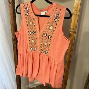 Pink V-Neck Tank Top - Medium - New Directions